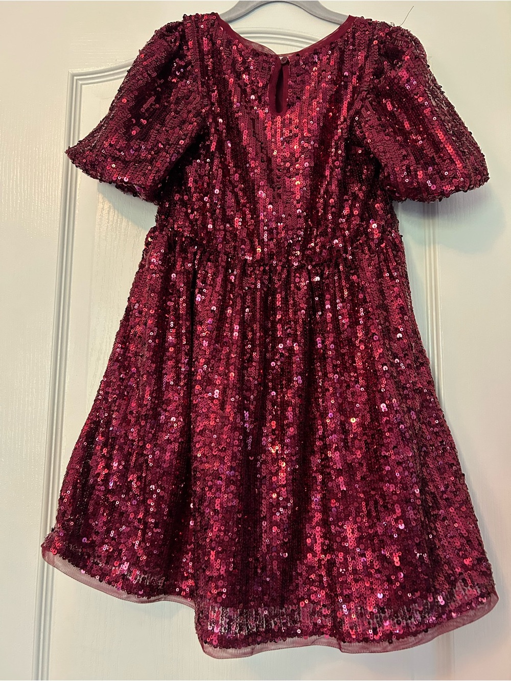 Cat & Jack Girls' Sparkle Sequin Party Dress in Deep Wine